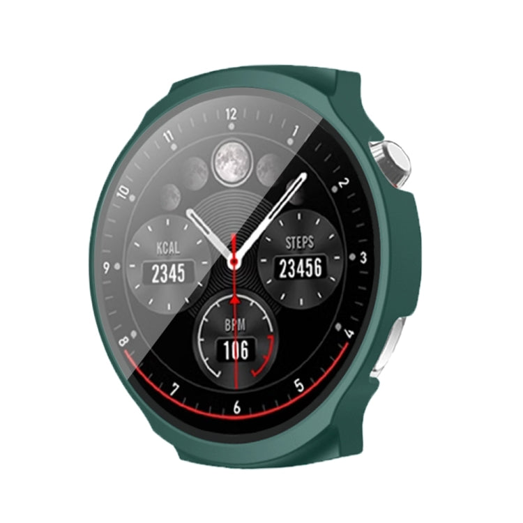 For Aigo Smart Watch V8 PC + Tempered Film Integrated Watch Protective Case(Dark Green) - Watch Case by PMC TechLife | Online Shopping South Africa | PMC TechLife