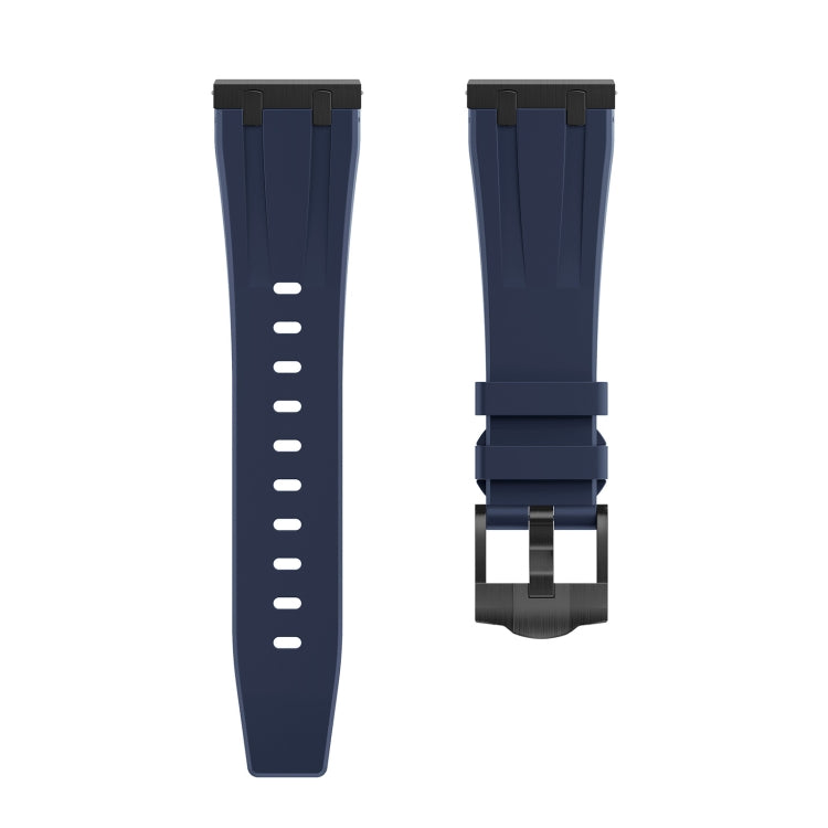 20mm Flat Head Silicone Watch Band(Black Blue) - 20mm Bands by PMC TechLife | Online Shopping South Africa | PMC TechLife