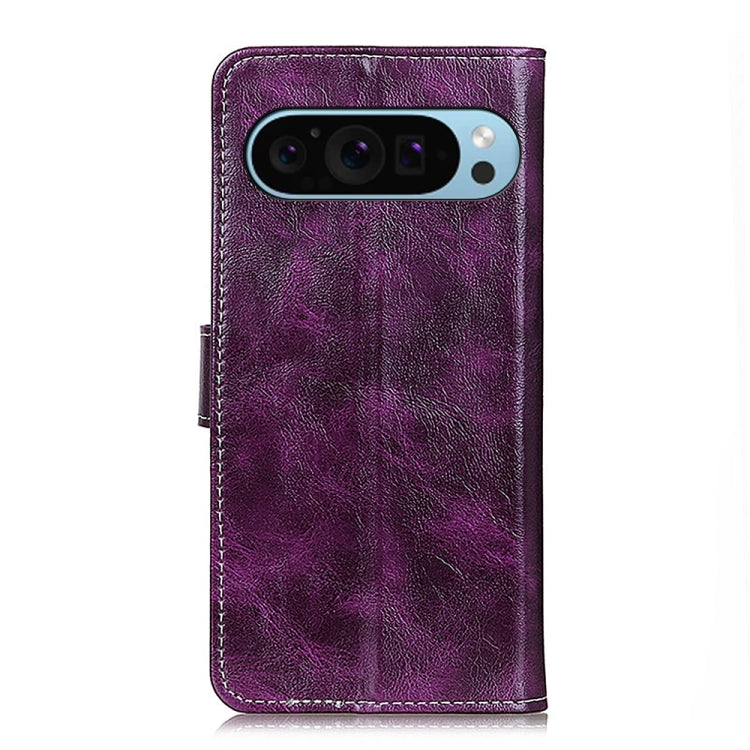 For Google Pixel 9 Retro Crazy Horse Texture Flip Leather Phone Case(Purple) - Google Cases by PMC TechLife | Online Shopping South Africa | PMC TechLife | Buy Now Pay Later Mobicred