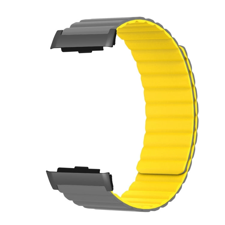 For Huawei Watch D Magnetic Silicone Watch Band(Grey Yellow) - Watch Bands by PMC TechLife | Online Shopping South Africa | PMC TechLife