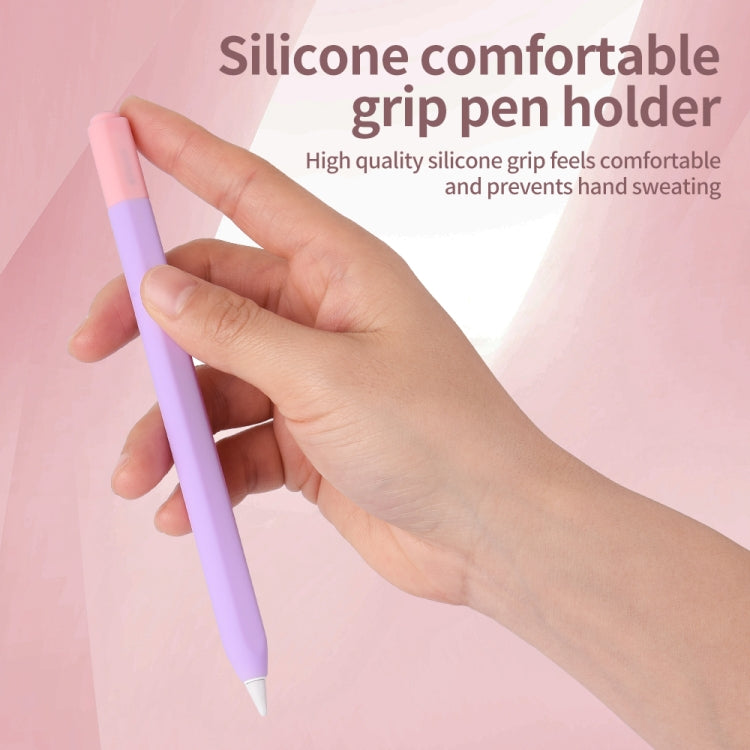 For Apple Pencil (USB-C) Double Cap Contrasting Color Silicone Protective Case(Sky Blue) - Pencil Accessories by PMC Jewellery | Online Shopping South Africa | PMC Jewellery | Buy Now Pay Later Mobicred