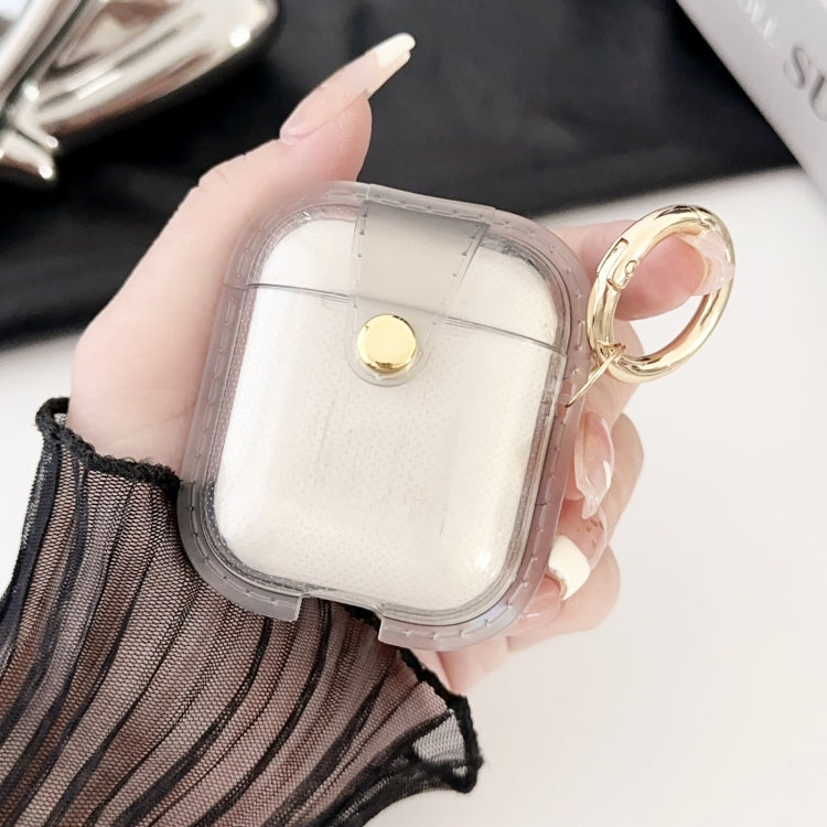 For AirPods 1 / 2 Magnetic Clear Armor TPU TWS Earphone Case(Black) - For AirPods 1/2 by PMC Jewellery | Online Shopping South Africa | PMC Jewellery | Buy Now Pay Later Mobicred