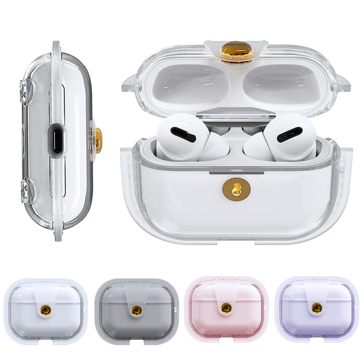 For AirPods Pro 2  Magnetic Clear Armor TPU TWS Earphone Case(Blue) - For AirPods Pro 2 by PMC Jewellery | Online Shopping South Africa | PMC Jewellery | Buy Now Pay Later Mobicred