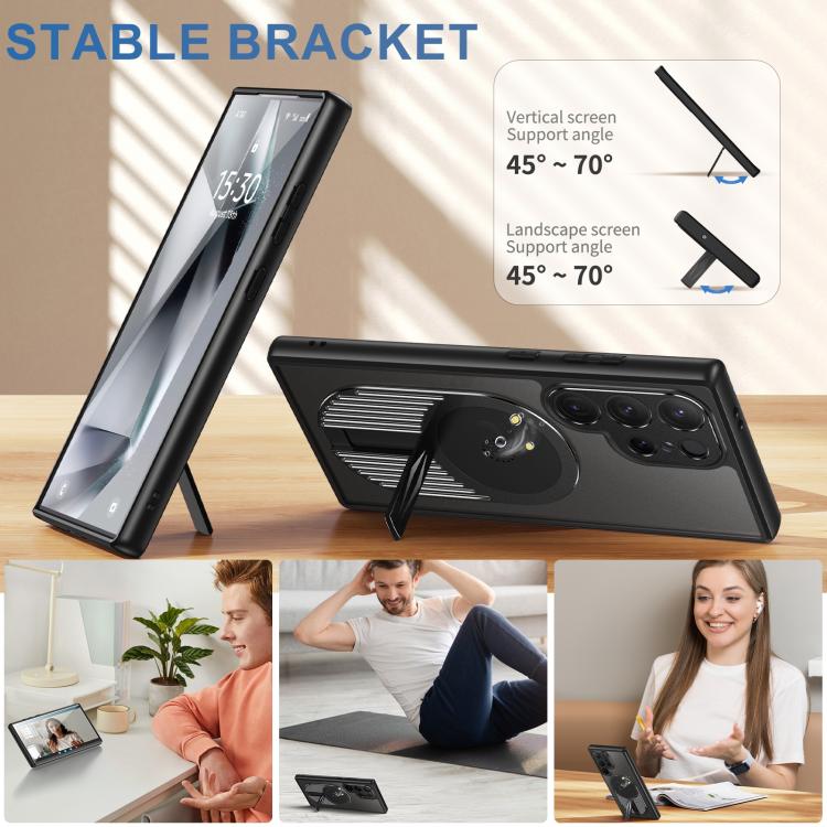 For Samsung Galaxy S25 Ultra 5G Heat Dissipation Aromatherapy MagSafe Holder Phone Case(Black) - Galaxy S25 Ultra 5G Cases by PMC TechLife | Online Shopping South Africa | PMC TechLife | Buy Now Pay Later Mobicred