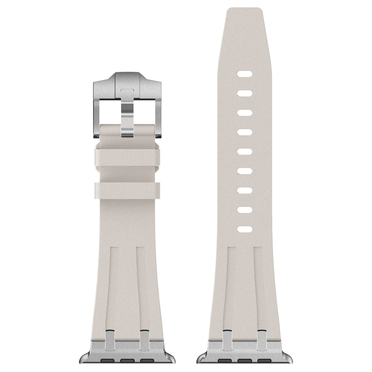 For Apple Watch SE 2023 44mm Stone Grain Liquid Silicone Watch Band(Silver Starlight) - Watch Bands by PMC TechLife | Online Shopping South Africa | PMC TechLife