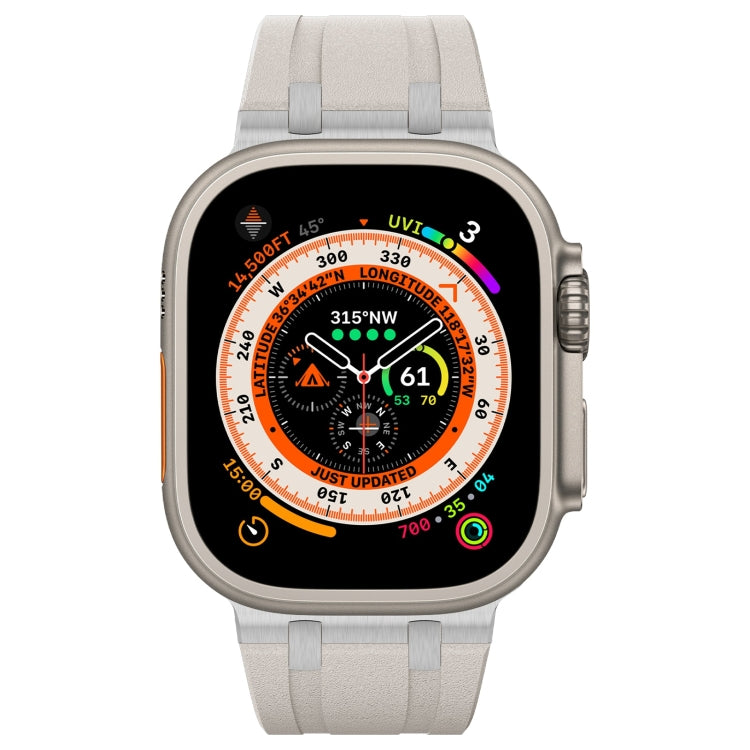 For Apple Watch Series 9 45mm Stone Grain Liquid Silicone Watch Band(Silver Starlight) - Watch Bands by PMC TechLife | Online Shopping South Africa | PMC TechLife