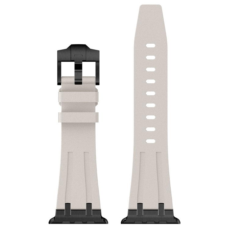 For Apple Watch Series 6 44mm Stone Grain Liquid Silicone Watch Band(Black Starlight) - Watch Bands by PMC TechLife | Online Shopping South Africa | PMC TechLife