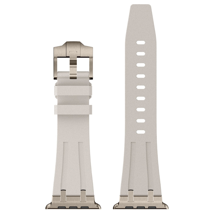 For Apple Watch Series 4 44mm Stone Grain Liquid Silicone Watch Band(Titanium Starlight) - Watch Bands by PMC TechLife | Online Shopping South Africa | PMC TechLife