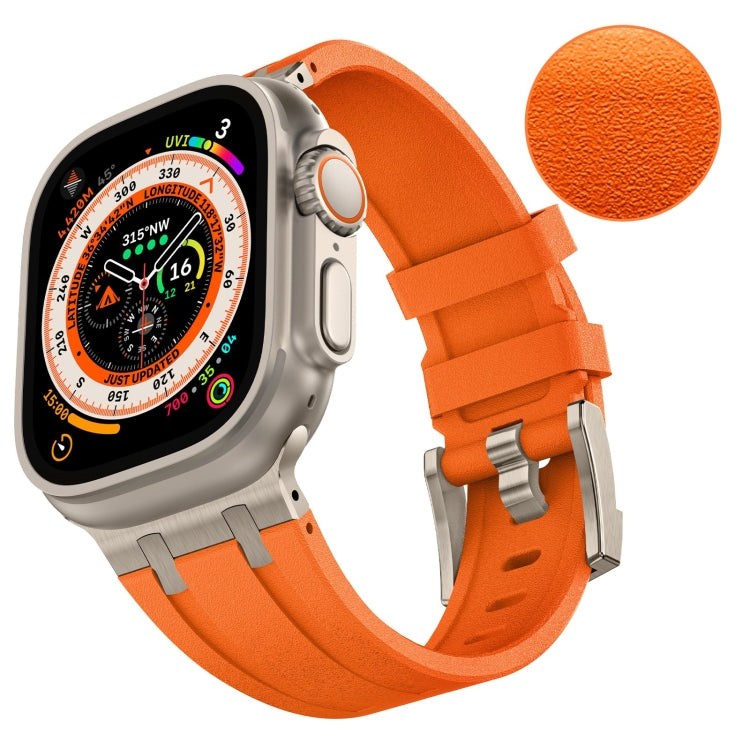 For Apple Watch Series 2 42mm Stone Grain Liquid Silicone Watch Band(Titanium Orange) - Watch Bands by PMC TechLife | Online Shopping South Africa | PMC TechLife
