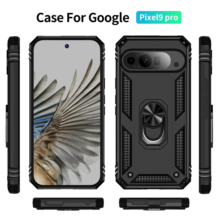 For Google Pixel 9 Pro Shockproof TPU + PC Phone Case with Holder(Black) - Google Cases by PMC TechLife | Online Shopping South Africa | PMC TechLife | Buy Now Pay Later Mobicred