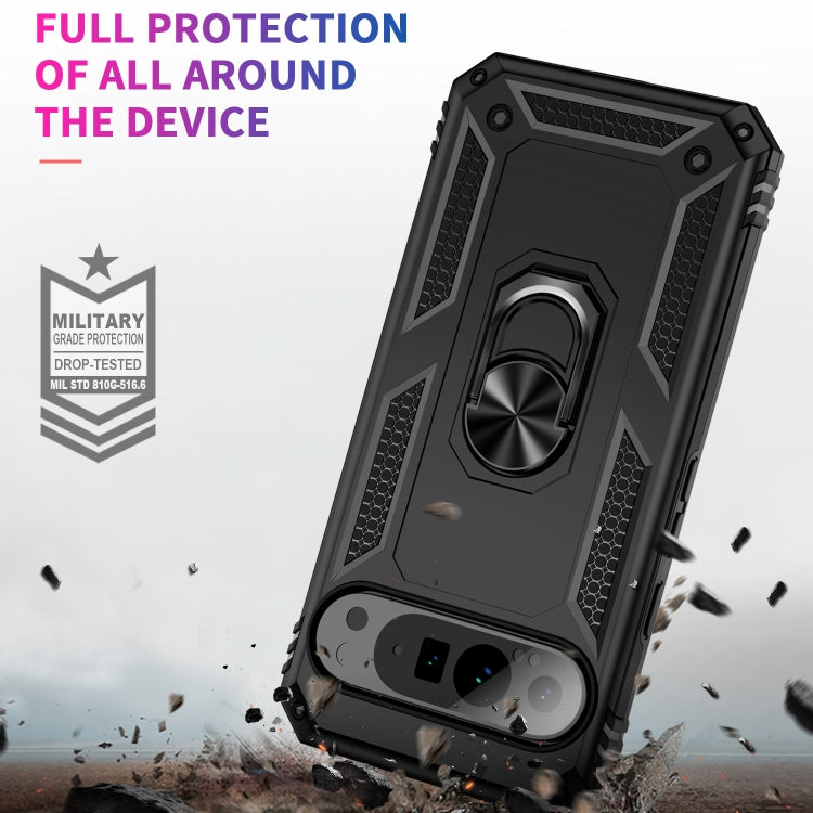 For Google Pixel 9 Pro Shockproof TPU + PC Phone Case with Holder(Black) - Google Cases by PMC TechLife | Online Shopping South Africa | PMC TechLife | Buy Now Pay Later Mobicred