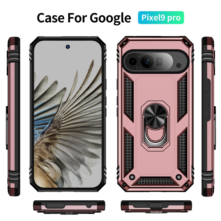 For Google Pixel 9 Pro Shockproof TPU + PC Phone Case with Holder(Rose Gold) - Google Cases by PMC TechLife | Online Shopping South Africa | PMC TechLife | Buy Now Pay Later Mobicred
