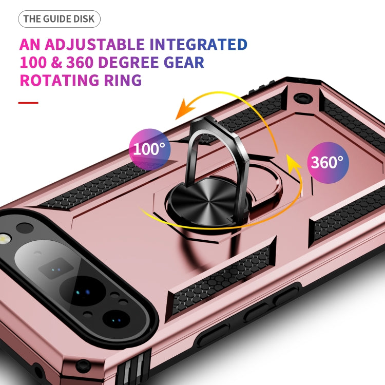 For Google Pixel 9 Pro Shockproof TPU + PC Phone Case with Holder(Rose Gold) - Google Cases by PMC TechLife | Online Shopping South Africa | PMC TechLife | Buy Now Pay Later Mobicred