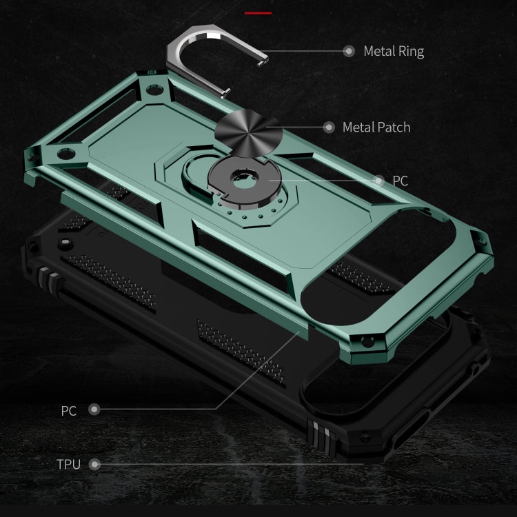 For Google Pixel 9 Pro Shockproof TPU + PC Phone Case with Holder(Dark Green) - Google Cases by PMC TechLife | Online Shopping South Africa | PMC TechLife | Buy Now Pay Later Mobicred