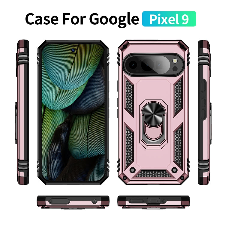 For Google Pixel 9 Shockproof TPU + PC Phone Case with Holder(Rose Gold) - Google Cases by PMC TechLife | Online Shopping South Africa | PMC TechLife | Buy Now Pay Later Mobicred