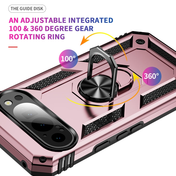 For Google Pixel 9 Shockproof TPU + PC Phone Case with Holder(Rose Gold) - Google Cases by PMC TechLife | Online Shopping South Africa | PMC TechLife | Buy Now Pay Later Mobicred