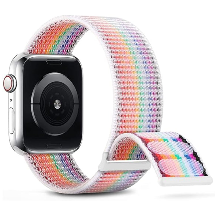 For Apple Watch SE 40mm Dual Hook and Loop Nylon Watch Band(Rainbow) - Watch Bands by PMC TechLife | Online Shopping South Africa | PMC TechLife