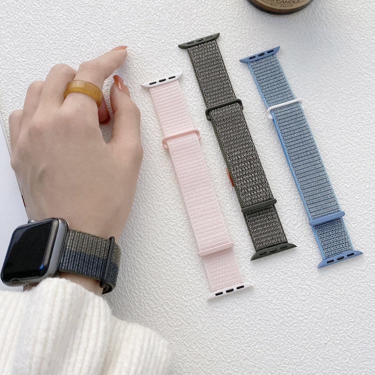 For Apple Watch SE 40mm Dual Hook and Loop Nylon Watch Band(Silt) - Watch Bands by PMC TechLife | Online Shopping South Africa | PMC TechLife