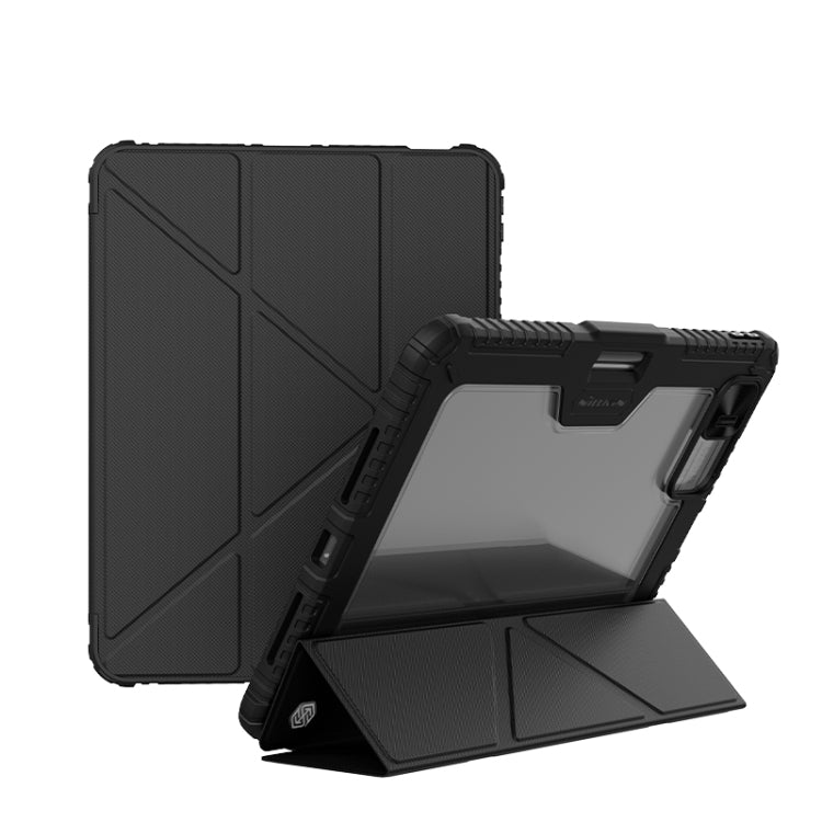 For iPad Air 13 2024 / 2025 NILLKIN Bumper Pro Multi-angle Folding Style Tablet Leather Case(Black) - free shipping - PMC Jewellery - Order now!