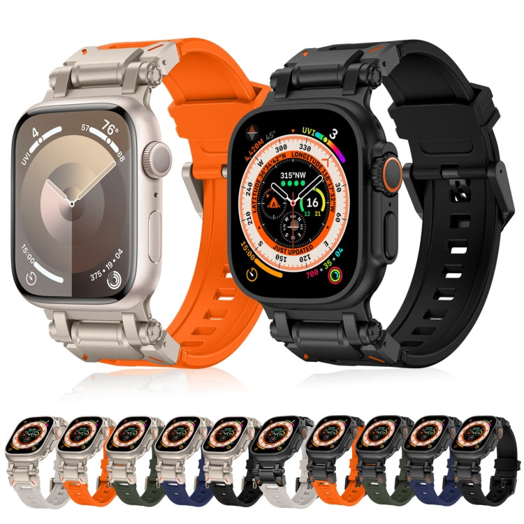 For Apple Watch Series 8 45mm Explorer TPU Watch Band(Black Orange) - free shipping - PMC TechLife - Order now!