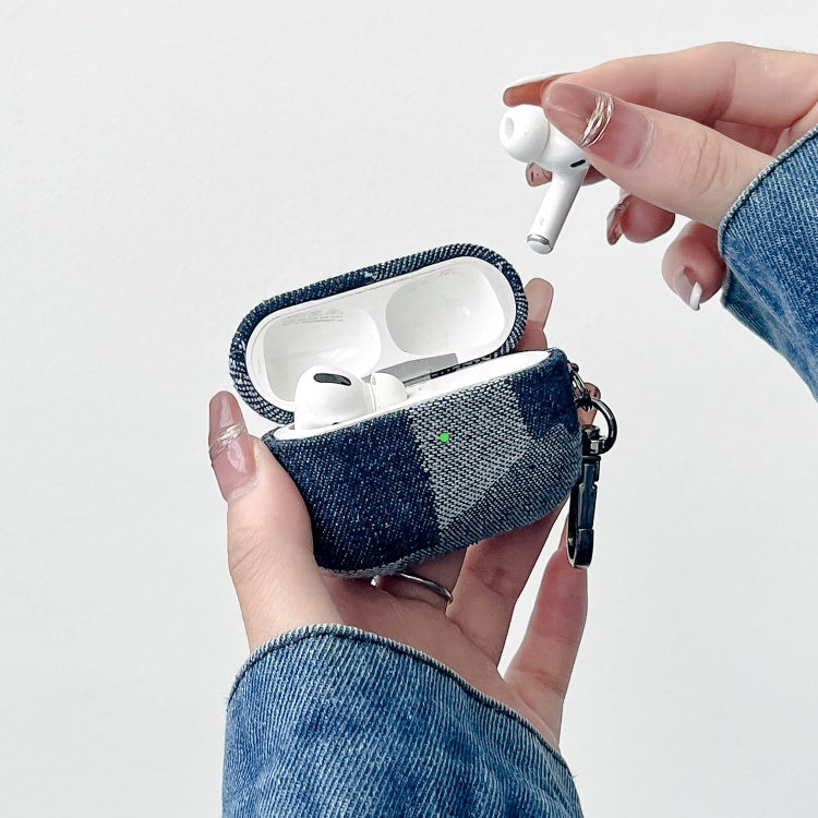 For AirPods 3 Stitching Denim Cloth Bluetooth Earphone Protective Case(Dark Color Irregular) - For AirPods 3 by PMC Jewellery | Online Shopping South Africa | PMC Jewellery | Buy Now Pay Later Mobicred