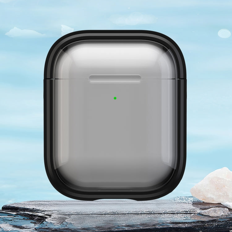 For AirPods 1 / 2 TPU Hybrid PC Case with Holder(Black) - For AirPods 1/2 by PMC Jewellery | Online Shopping South Africa | PMC Jewellery | Buy Now Pay Later Mobicred