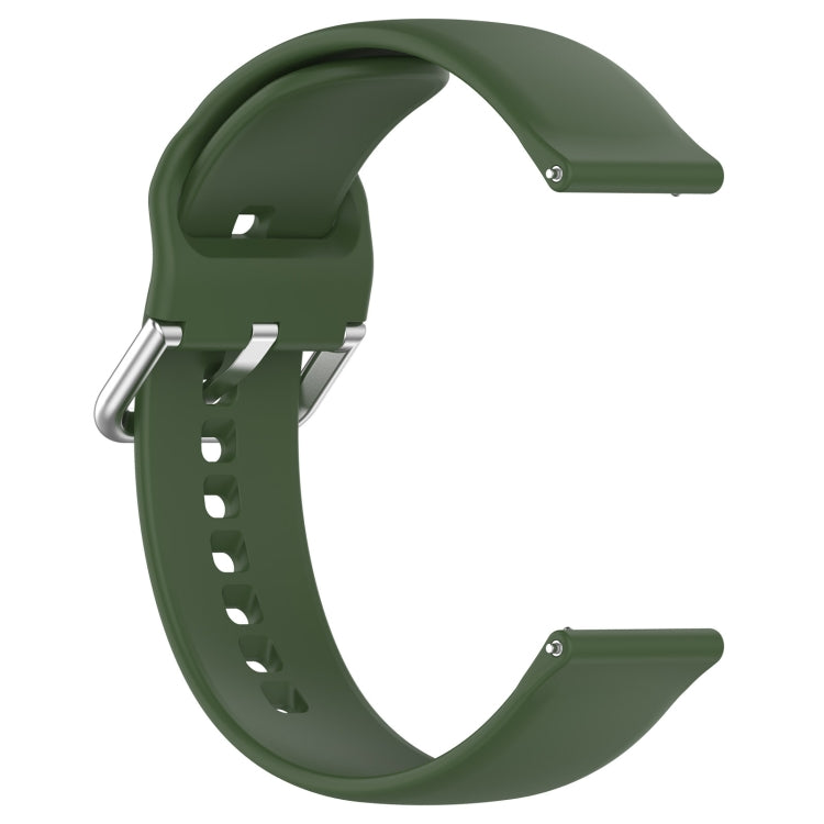 For Xiaomi Watch 2 Solid Color Metal Silver Buckle Silicone Watch Band, Size: S(Army Green) - Watch Bands by PMC TechLife | Online Shopping South Africa | PMC TechLife