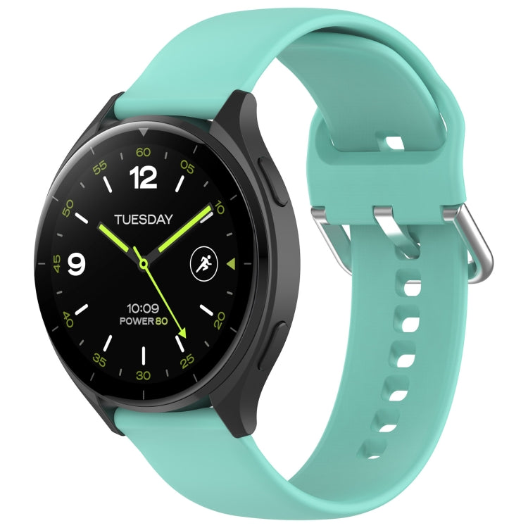 For Xiaomi Watch 2 Solid Color Metal Silver Buckle Silicone Watch Band, Size: S(Teal) - Watch Bands by PMC TechLife | Online Shopping South Africa | PMC TechLife