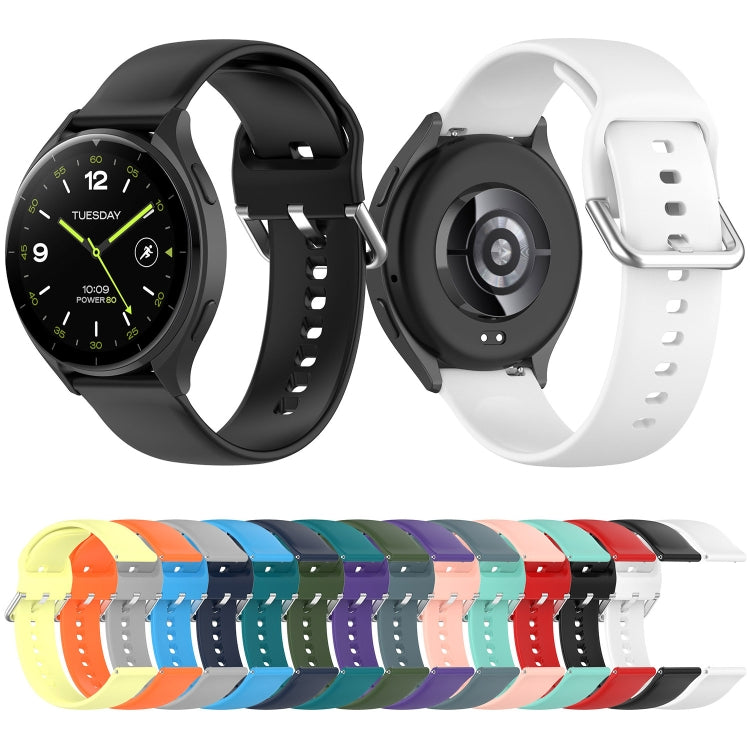 For Xiaomi Watch 2 Solid Color Metal Silver Buckle Silicone Watch Band, Size: S(Army Green) - Watch Bands by PMC TechLife | Online Shopping South Africa | PMC TechLife