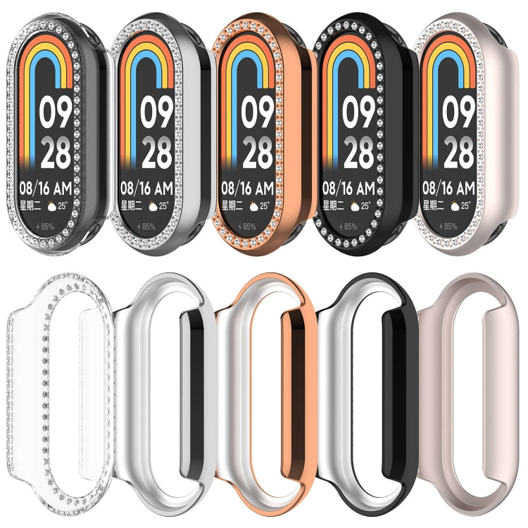 For Xiaomi Mi Band 8 / 9 Ceramic / 10 Ceramic Diamond Half Pack Hollow PC Watch Protective Cover(Silver) - free shipping - PMC TechLife - Order now!