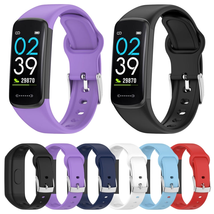 For Mambo Band 6S Solid Color Silver Buckle Silicone Watch Band(White) - Watch Bands by PMC TechLife | Online Shopping South Africa | PMC TechLife