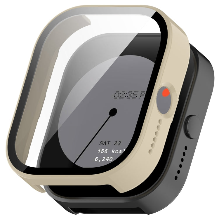 For CMF Watch Pro D395 PC + Tempered Film Integrated Watch Protective Case(Ivory White) - Watch Case by PMC TechLife | Online Shopping South Africa | PMC TechLife
