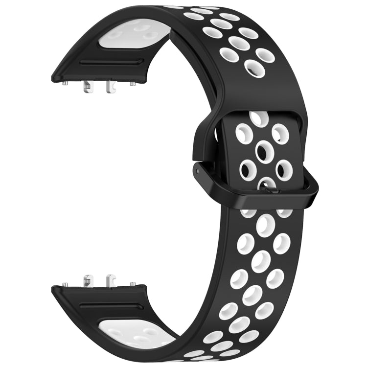 For Samsung Galaxy Fit 3 Two Color Breathable Silicone Watch Band(Black White) - Watch Bands by PMC TechLife | Online Shopping South Africa | PMC TechLife