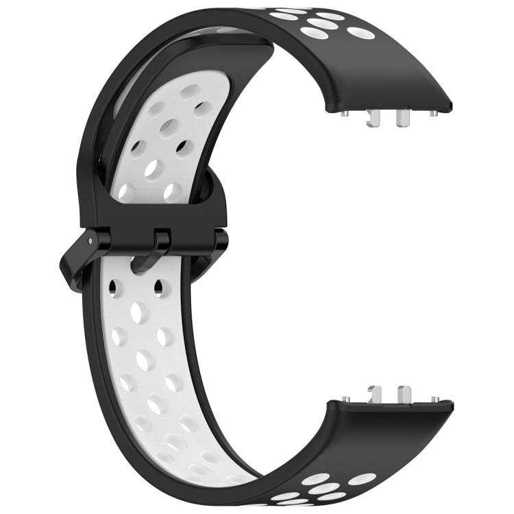 For Samsung Galaxy Fit 3 Two Color Breathable Silicone Watch Band(Black White) - Watch Bands by PMC TechLife | Online Shopping South Africa | PMC TechLife