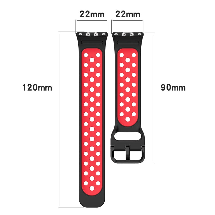 For Samsung Galaxy Fit 3 Two Color Breathable Silicone Watch Band(Black Blue) - Watch Bands by PMC TechLife | Online Shopping South Africa | PMC TechLife