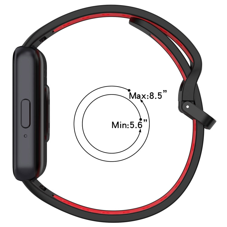 For Samsung Galaxy Fit 3 Two Color Breathable Silicone Watch Band(Black Grey) - Watch Bands by PMC TechLife | Online Shopping South Africa | PMC TechLife