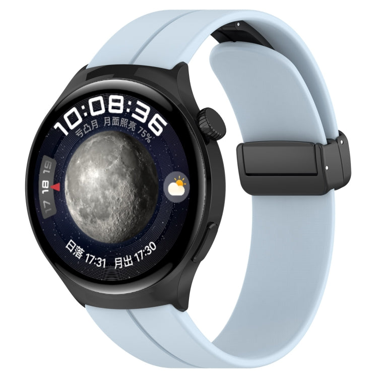 18mm Groove Folding Black Buckle Silicone Watch Band(Light Blue) - 18mm Bands by PMC TechLife | Online Shopping South Africa | PMC TechLife | Buy Now Pay Later Mobicred