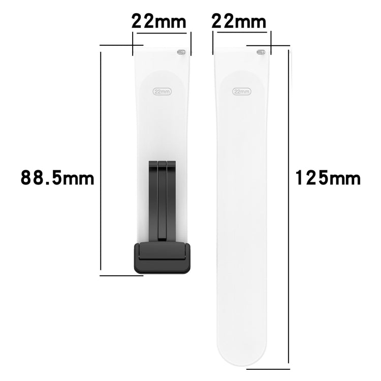 18mm Groove Folding Black Buckle Silicone Watch Band(Light Grey) - 18mm Bands by PMC TechLife | Online Shopping South Africa | PMC TechLife | Buy Now Pay Later Mobicred