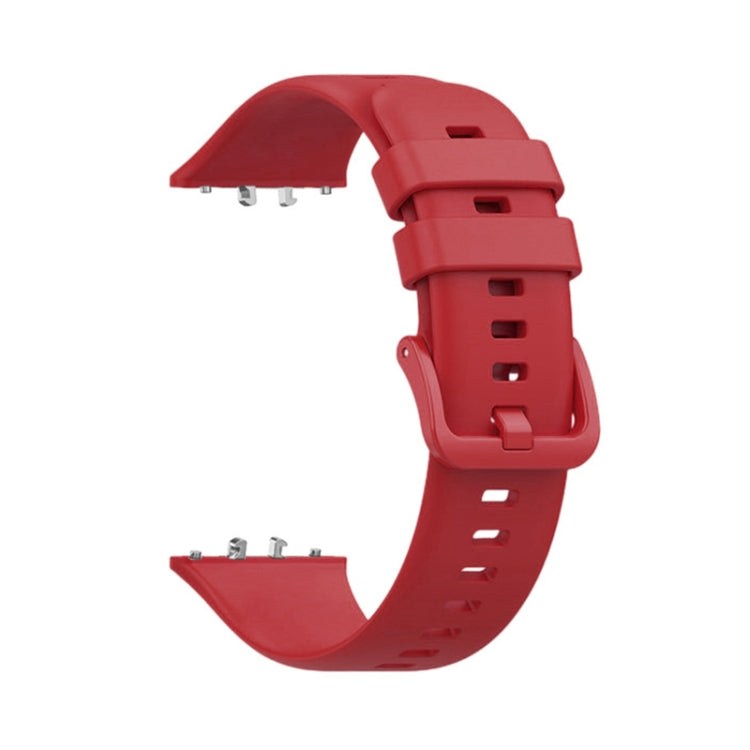 For Samsung Galaxy Fit 3 Solid Color Buckle Silicone Watch Band(Red) - Watch Bands by PMC TechLife | Online Shopping South Africa | PMC TechLife