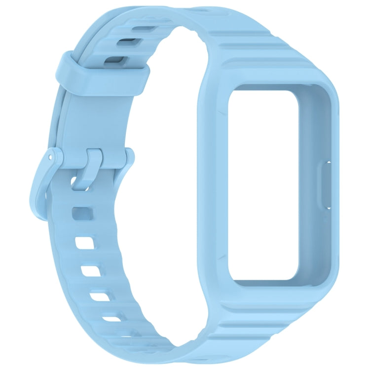 For Samsung Galaxy Fit 3 Solid Color Integrated TPU Watch Band(Light Blue) - Watch Bands by PMC TechLife | Online Shopping South Africa | PMC TechLife