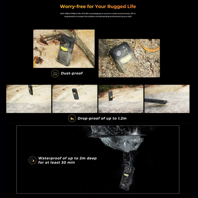 HOTWAV W11 Rugged Phone, 6GB+256GB, Night Vision, 20800mAh, 6.6 inch Android 13 MT8788 Octa Core, Network: 4G, OTG(Cosmic Black) - free shipping - PMC TechLife - Order now!