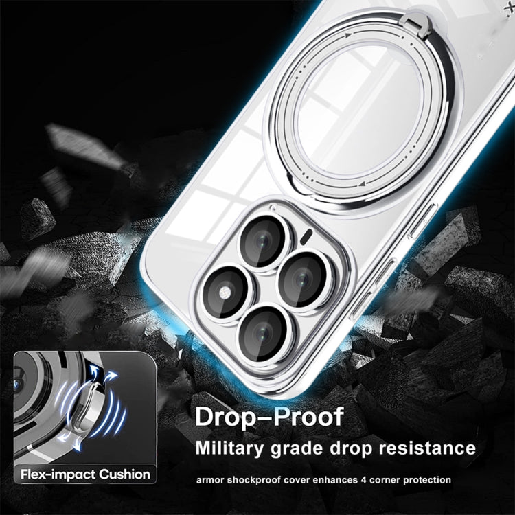 For Xiaomi 14 Electroplating MagSafe 360 Degree Rotation Holder Shockproof Phone Case(Blue) - 14 Cases by PMC TechLife | Online Shopping South Africa | PMC TechLife