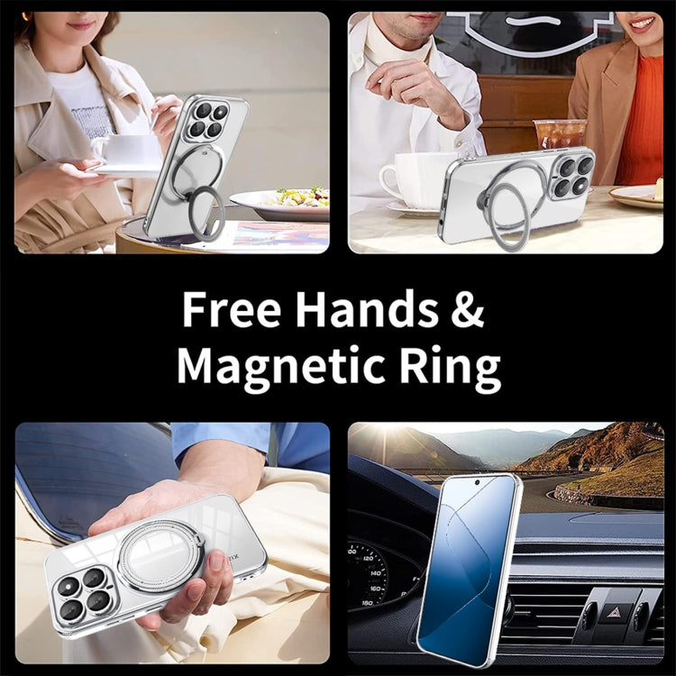 For Xiaomi 14 Electroplating MagSafe 360 Degree Rotation Holder Shockproof Phone Case(Blue) - 14 Cases by PMC TechLife | Online Shopping South Africa | PMC TechLife