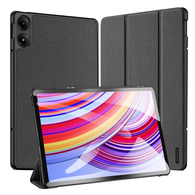 For Xiaomi Redmi Pad Pro 12.1 DUX DUCIS Domo Series Cloth Texture Magnetic Leather Tablet Case(Black) - More Tablet Cases by DUX DUCIS | Online Shopping South Africa | PMC TechLife | Buy Now Pay Later Mobicred