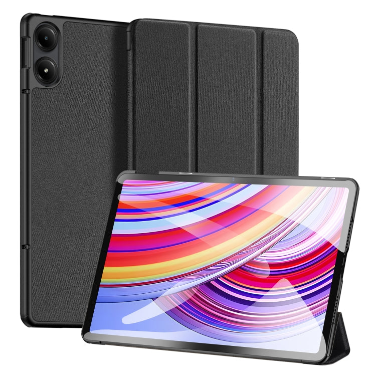 For Xiaomi Redmi Pad Pro 12.1 DUX DUCIS Domo Series Cloth Texture Magnetic Leather Tablet Case(Black) - More Tablet Cases by DUX DUCIS | Online Shopping South Africa | PMC TechLife | Buy Now Pay Later Mobicred