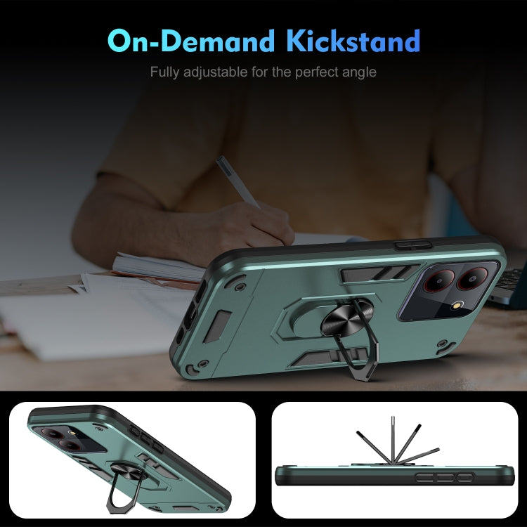 For ZTE Blade A54 Shockproof Metal Ring Holder Phone Case(Green) - ZTE Cases by PMC TechLife | Online Shopping South Africa | PMC TechLife