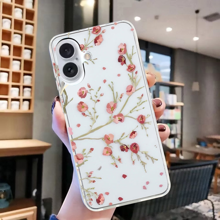 For iPhone 16 Colorful Painting Pattern TPU Phone Case(Red Flowers) - iPhone 16 Cases by PMC TechLife | Online Shopping South Africa | PMC TechLife | Buy Now Pay Later Mobicred