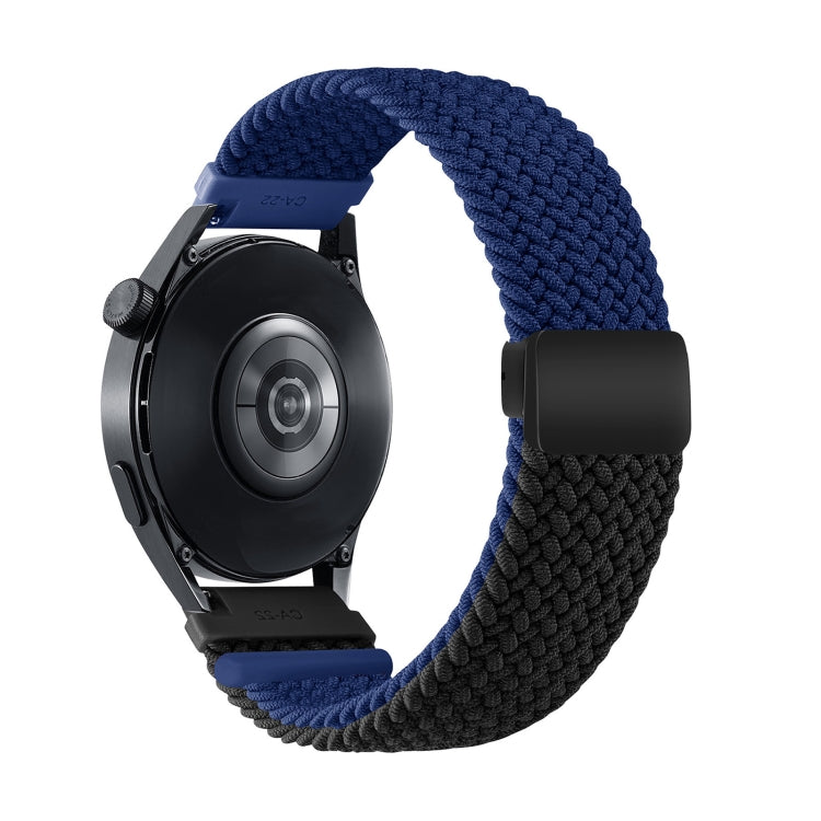20mm Two-color Magnetic Braided Nylon Watch Band(Blue Black) - 20mm Bands by PMC TechLife | Online Shopping South Africa | PMC TechLife