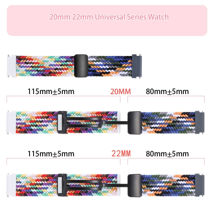 18mm Two-color Magnetic Braided Nylon Watch Band(Pink Purple) - 18mm Bands by PMC TechLife | Online Shopping South Africa | PMC TechLife | Buy Now Pay Later Mobicred