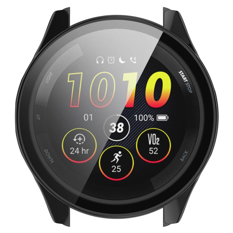 For Garmin Forerunner 165 / 165 Music PC + Tempered Film Integrated Watch Protective Case(Black) - Watch Cases by PMC TechLife | Online Shopping South Africa | PMC TechLife